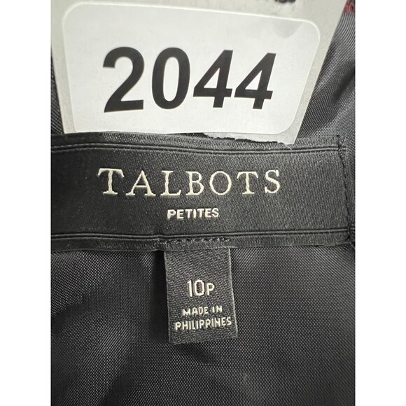 Talbots Petites Women's Black Red Houndstooth Wool Blend Skirt Lined Size 10 P - Picture 10 of 10